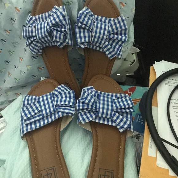 Sandals blue/white buffalo checkered - Picture 4 of 6